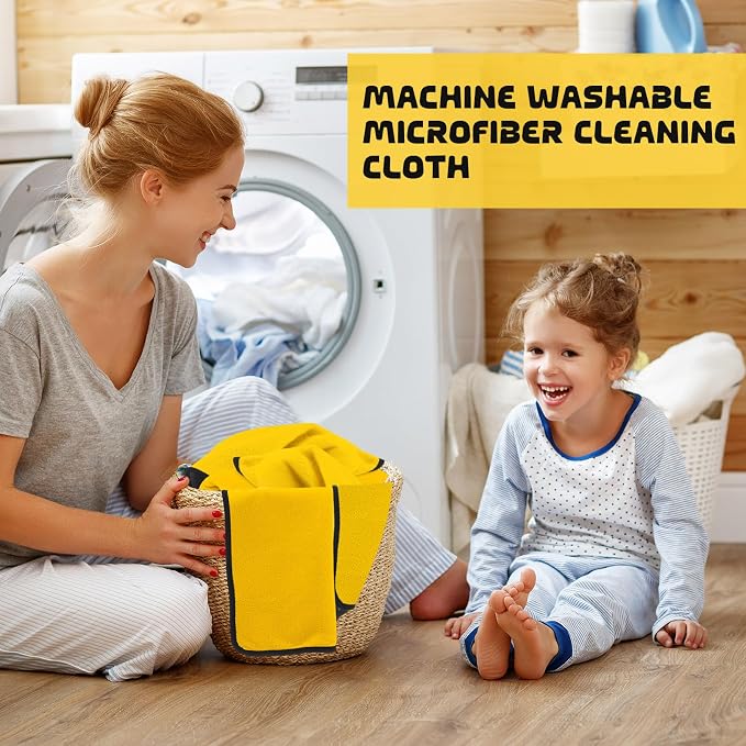 60 Pcs Yellow Microfiber Towels: 16"x16" Microfiber Drying Towels Bulk Micro Fiber Car Cleaning Cloth for Cars Drying Washing Polishing Cleaning Household Supplies