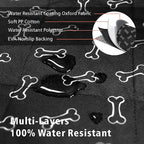 SUV Cargo Liner for Dogs, Water Resistant Pet Cargo Cover Dog Seat Cover Mat for SUVs Sedans Vans with Bumper Flap Protector, Non-Slip, Large Size Universal Fit, Bone