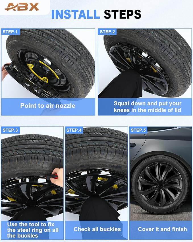 Hubcap Wheel Covers Hub Caps 15 Inch Set of 4 Black & Silver Universal Wheel Rim Cover R15 Stylish Car Decor Wheel Covers for Toyota Camry Nissan Mazda (black-11, 15 inch)