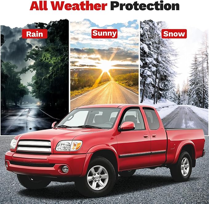 Tundra Rain Guards - Window Visors for Toyota Tundra Extended Cab/Access Cab 2000-2006, Outside-Mount Tape-On Side Window Wind Deflectors for Tundra Accessories, Vent Visors Shades Rainproof