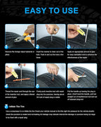 Tire Repair Kit with Plugs, Tire Plug Kit Heavy Duty Professional for Car, ATV, Motorcycle, Truck, Flat Tire Emergency Repair(Zipper Bag Type-33 PCs)