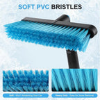 2 in 1 Extendable Snow Brush with Ice Scraper for Car Windshield, 33 Inch Car Window Scraper & Foam Snow Removal Brush for SUV, Heavy Duty Snow Cleaner for Truck Van, 360° Pivoting Head