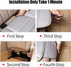 Premium Car Seat Cushion, Driver Seat Cushion with Comfort Memory Foam & Non-Slip Rubber Bottom, Car Seat Pad Works with 95% of Vehicles and Office Chair or Home (Gray)