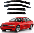 KPY Rain Guards Fit for 1999–2004 BMW 3 Series Sedan, Out-Channel Window Visors Vent Wind Deflectors 4PC, Car Accessories for 99–04 BMW 3 Series Sedan