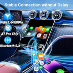 Wireless Carplay Adapter for iPhone Apple, 2026 Mini CarPlay Dongle, Plug & Play, No Delay, Convert Wired to Wireless Bluetooth Apple Carplay, with USB&USB-C, for iOS 10+ and 2016+ Cars