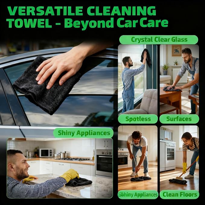 1-Pack 1200 GSM Car Drying Towels – Microfiber Towels for Cars (36" x 24"), Ultra-Absorbent, Streak-Free, Scratch-Free, No Water Spots, Double-Twist Pile & Edgeless Design