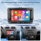4Core+64G Android 15 Double Din Car Stereo for VW Volkswagen SEAT Skoda Jetta Golf Polo Wireless Carplay Android Auto, 7 Inch VW Radio With GPS, WiFi, Bluetooth, FM, EQ,Backup Camera, Double USB Ports