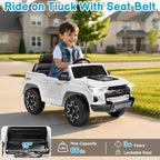 Licensed Chevrolet Colorado Electric Car for Kids, 12V Ride on Toys for Toddlers with Remote Control, Battery Powered Electric Car Ride On Vehicle w/Bluetooth, Soft Start, LED Lights - White