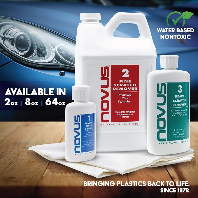 PK1-2 | Plastic Clean & Shine #1, Fine Scratch Remover #2, Heavy Scratch Remover #3 and Polish Mates Pack | 2 Ounce Bottles