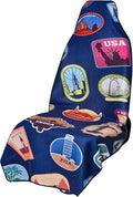 Car Seat Cover Towel for Front Seats Non-Slip with Headrest Pocket & Strap | Universal Fit for Cars Truck SUV|Car Seat Hoodie & Phocho Perfect After Gym Workout, Beach,Yoga and Running|Anti-dog Scratch