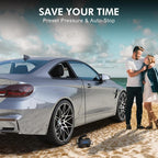 Tire Inflator Portable Air Compressor, Air Pump for Car Tires, 9.84Ft Cord-12V DC-Powered Auto Pump with Digital Pressure Gauge, LED Light-Car Accessories for Car, Motorcycles, Bicycle, Ball, Balloons