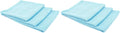 Standard Waffle Weave Towels, Microfiber Detailing, Window/Glass and Drying, Wax & Polish, Lint-Free, Streak-Free, 370gsm, 16in x 16in, Light Blue (6-Pack)