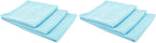 Standard Waffle Weave Towels, Microfiber Detailing, Window/Glass and Drying, Wax & Polish, Lint-Free, Streak-Free, 370gsm, 16in x 16in, Light Blue (6-Pack)