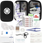 279PCS Small Travel First Aid Kit Supplies for Business, First Aid Emergency Set Backpacking Essentials Items Trauma Survival Kits for Outdoor Adventure, Black