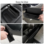 Collapsible Car Trash Can, Leather Vehicle Garbage Organizer Bin Holder with One Roll Trash Bag, Foldable Hanging Mini Cars Storage Bag Container for Auto, SUV (Black)