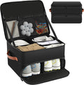 Golf Trunk Organizer, 2 Layer Golf Storage Bag with Ventilated Shoe Compartment, Golf Accessories Equipment Locker, Cool Birthday Gifts for Men Dad Women(Black)