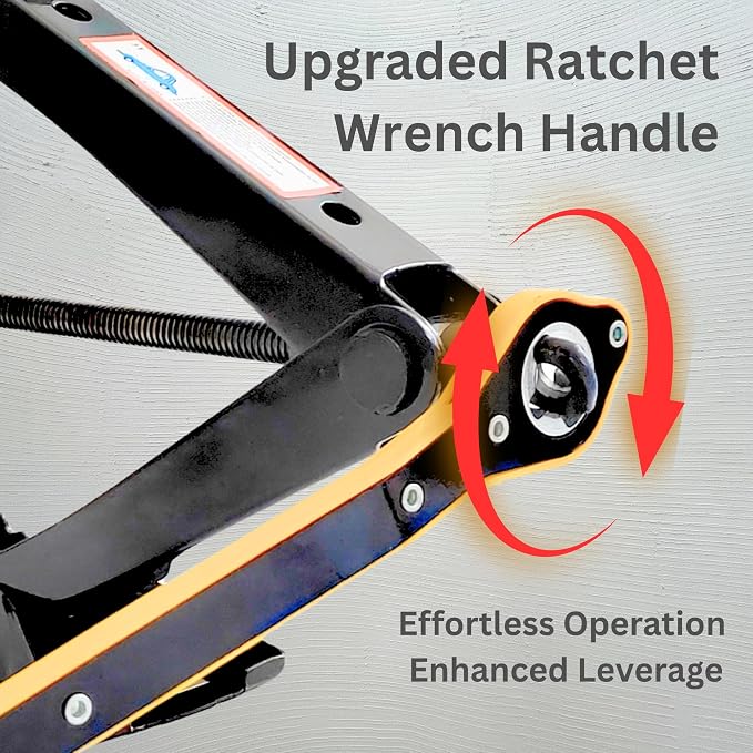 Scissor Car Lift Jack 3 Ton (6614 lbs) for Sedans, MPVs & SUVs, Compact Portable Kit Vehicle Roadside Emergency Tool Tire Change with Ratchet Wrench (3T)