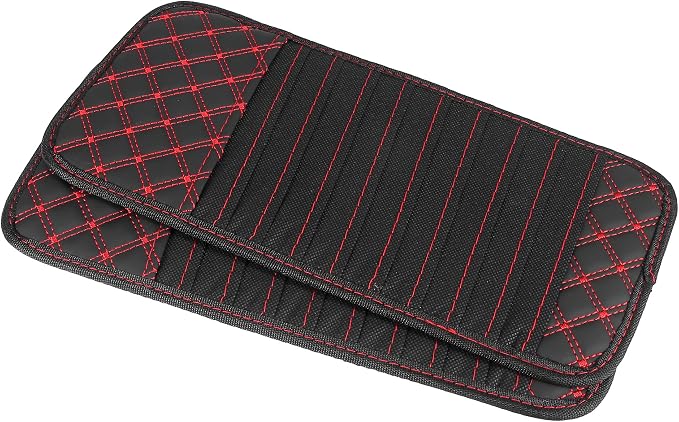 2pcs Car CD Visor Storage Cases Vehicle Sun Visor Organizer with 10 DVD Storage Sleeves Black with Red Line