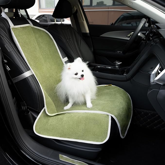 Dog Car Seat Cover for Front Seat, Dog Seat Cove Waterproof, Scratchproof Non-Slip Car Seat Protector, Universal Fit Most Cars, SUVs, Trucks, Green