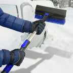 45" Multi-Purpose Ice Scraper and Extendable Snow Brush for Car Windshield with Foam Grip and 360-Degree Pivoting Brush Head, SJEG-SB45S