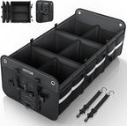 Trunk Organizer for SUV – Car Storage Box with Reflective Strips, Collapsible Car Organizer with Large Capacity, Essential Car Accessories for Truck, Van & Sedan, Black, 34.3" x 16.1" x 12.0"