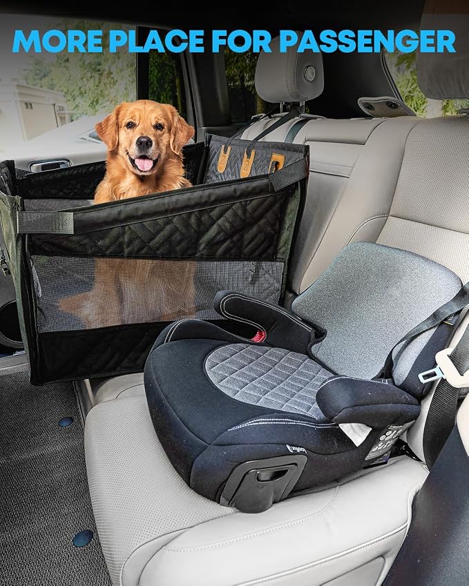 Kohree Dog Car Seat Cover for Medium Large Dogs, Hard Bottom Dog Car Seat Cover for Back Seat Waterproof 600D Car Hammock for Dogs Pet Back Seat Extender for Cars SUV Truck - Upgraded Version