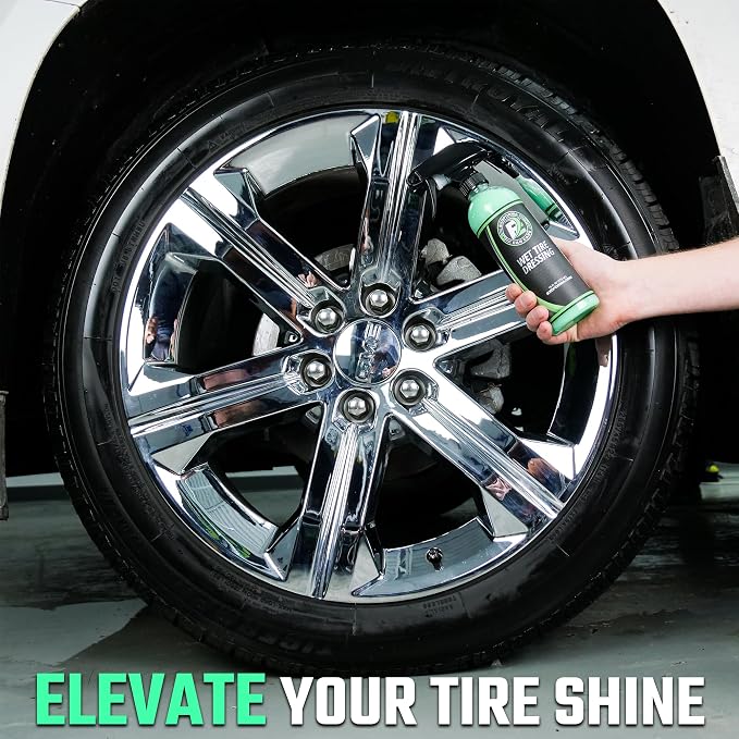Wet Tire Dressing Spray - Extremely High Shine Tire Dressing for That Wet Look - No Sling, Non-Greasy Silicone Formula with UV Protection - Easy to Apply, Minimal Cure Time - 16 fl oz