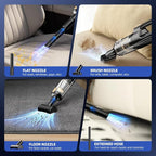 Mini Vacuum Cleaner for Car, 18000Pa 2 in 1 Vacuum Cleaner&Air Duster, 130W Brushless Motor Handheld Vacuum Cordless with 7800mAh Battery, LED Light, Multi-Nozzles for Home, Office, Pet