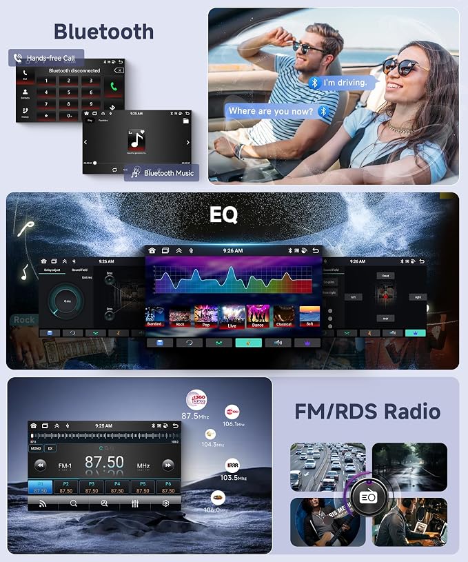 4G+128G Android Car Stereo for Jeep Wrangler 2007-2018 & Jeep Compass 2011-2015 with Wireless CarPlay Android Auto, 7 Inch Car Radio GPS Navigation WiFi SWC Bluetooth FM with Backup Camera