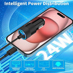 [Apple MFi Certified] iPhone 17 Car Charger Fast Charging, 4.8A USB Power Cigarette Lighter USB-C Car Charge + 6FT Type-C Coiled Cord for iPhone 17/17 Pro Max/16 Pro/15/Galaxy S26/S25/Pixel