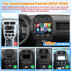 2+64G Android 10.1" Touch Screen for Jeep Compass Patriot 2010-2016 with Wireless CarPlay Android Auto WiFi Bluetooth GPS Navigation FM RDS Radio Backup Camera