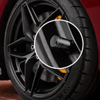 4-Piece Black Anodized Aluminum-Plastic Composite Tire Valve Stem Caps with Integrated Plastic Sleeve,Corrosion-Resistant and Universal Fit,Suitable for Cars, Trucks, and Motorcycles(Black)