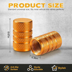 12PCS Tire Valve Stem Caps, Car Exterior Accessories, Aluminum Alloy Valve Cover Universal for Cars, Trucks, Motorcycles and Bicycles (Glod)
