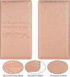 Car Registration and Insurance Holder, Vehicle Glove Box Car Organizer Men Women Wallet Accessories Case with Magnetic Shut for Cards, Essential Document, Driver License, Rose Gold