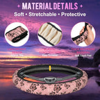 Pink Butterfly Leopard Print Steering Wheel Cover for Women Men Neoprene Breathable Wheel Cover Protector Anti-Slip Car Accessories Universal 15 Inch Fit for Cars Trucks Vehicles