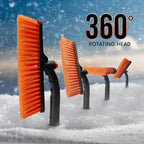 27" 3 in 1 Snow Brush with ice Scraper for car Windshield and Window | 360° Aluminum Rotatable Snow Brush for car | Winter Snow Removal Tools with Detachable Foam Grip | Winter Car Accessories