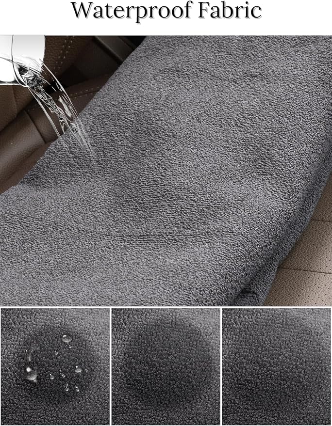 2PCS Terry Cloth seat Cover Universal Waterproof Car Sport Towel Seat Cushion Non-Slip Sweat-Absorbent Towel Cloth Suitable for Gym Workout, Universal Fit for Car SUV Van-Grey
