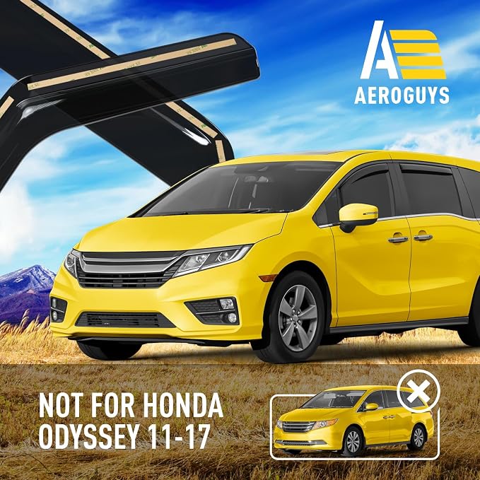Extra Durable Window Deflectors in-Channel Window Visors Rain Guards Fit for Honda Odyssey 2018-2026, Sun Visors, Wind Vent for Shades, Exterior Car Accessories - 4pcs. AG0765