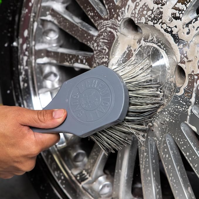 ACCG09 Wheel Works Medium Duty Wheel & Body Brush, (Safe for Cars, Trucks, SUVs, RVs, Motorcycles, & More) Gray