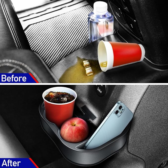 Rear Cup Holder for Ford Maverick 2025 2024 2023 2022,Upgraded Rear Dual Drink Holder Storage Organizer for Maverick Interior Accessories,Removable Back Seat Insert Expander Water Bottle Holder