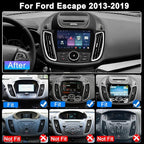 8Core 4G+64G Car Radio for Ford Escape 2013-2019: CarPlay Android Auto | Upgrade Android 15 9" Touchscreen Stereo, BT, WiFi 6, GPS, AM, FM, RDS, 36EQ, SWC, 1080P Backup Camera