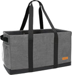 Extra Large Utility Tote Bag - Standing Reusable Grocery Bag with Handle, Collapsible Storage for Shopping, Beach