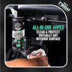 Total Interior New Car Smell Cleaner & Protectant Wipes – All-in-One Interior Cleaning Wipes for Dashboards, Vinyl, Leather, Fabric & Glass – Cleans & Protects, New Car Scent, 30 Ct