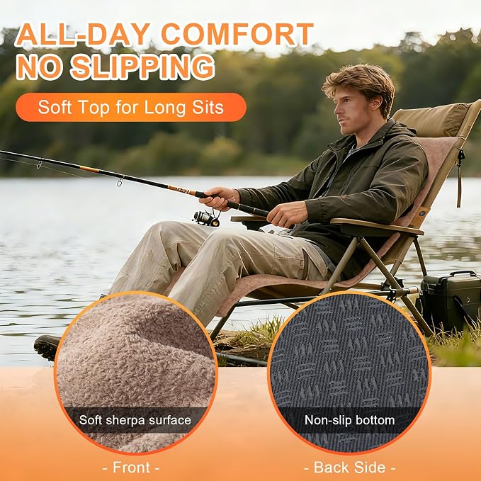 Heated Seat Pad & Cushion with Carbon Nanofiber Heating, NTC Temperature Sensing, 3S Fast Heat, 10-Hour Battery Life, Soft & Anti-Slip, Ideal for Office, Home, Stadium & Outdoor Use
