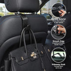 Car Seat Hooks for Headrest 4 Pack, Car Seat Back Storage Hook, Universal Vehicle Headrest Hanger for Purse, Handbag, Coat, Umbrella, Grocery Bags, Practical Interior Accessories