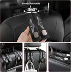 Purse Hook for Car -Universal Premium materials silicone and Aluminum-Magnesium Alloy Double Car Seat Back Storage Hook for Purses, Handbags, Bags Wing pattern (2 Pack) Black