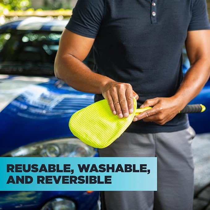 95160 Reach & Clean GlassWindshieldCleaner ToolKit With ExtendableHandle, ReusableQuickChange Microfibers,StorageBag for AutoWindshield,Trucks, SUVs, RVs,Windows (Pack of 4)