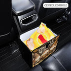 Car Trash Can Organizer Bin with Adjustable Strap for Back Front Seat Console Waterproof Leakproof Collapsible Portable 8.66 Inch Autumn Gnomes Pumpkin Brown