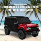 600D Cab Cover Windproof Sunshade Cover Compatible with 2021-2024 Ford Bronco 2 Door, 6-Layer Protection Frost Wiper & Mirror Covers Protect from Sunshine, UV, Snow, Rain(Not fit Bronco Sport)