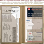 Registration and Insurance Card Holder - Car Organizer - Beige | Vehicle Glove Box Document Organizer, Auto Essential Paperwork Holder for Contact Information Cards, Interior Car Accessories